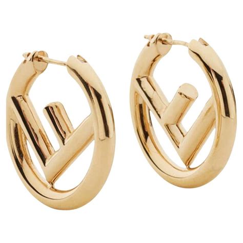 fendi hoops gold|genuine fendi earrings.